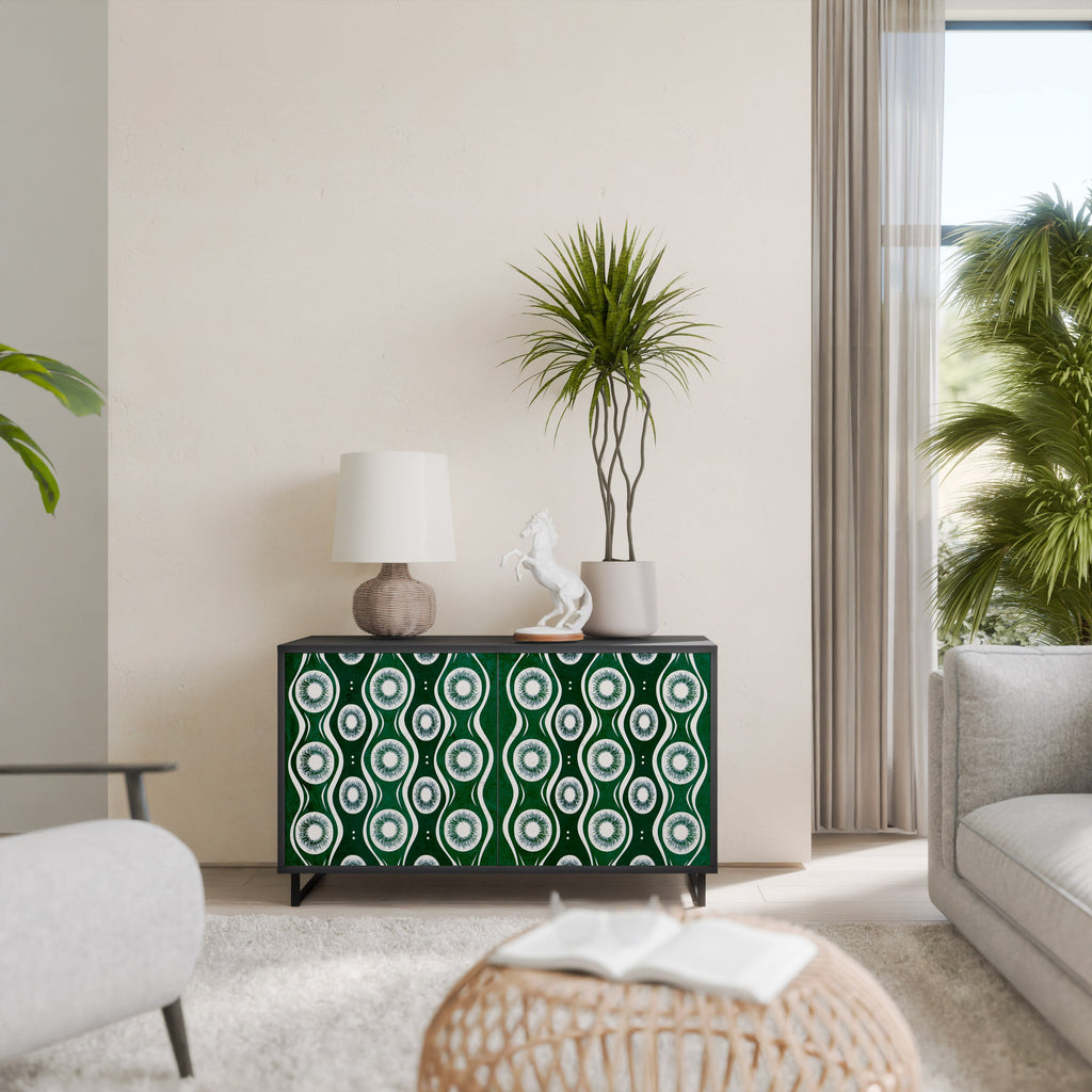 GREEN EYES Aparador de 2 Portas em Acabamento Preto