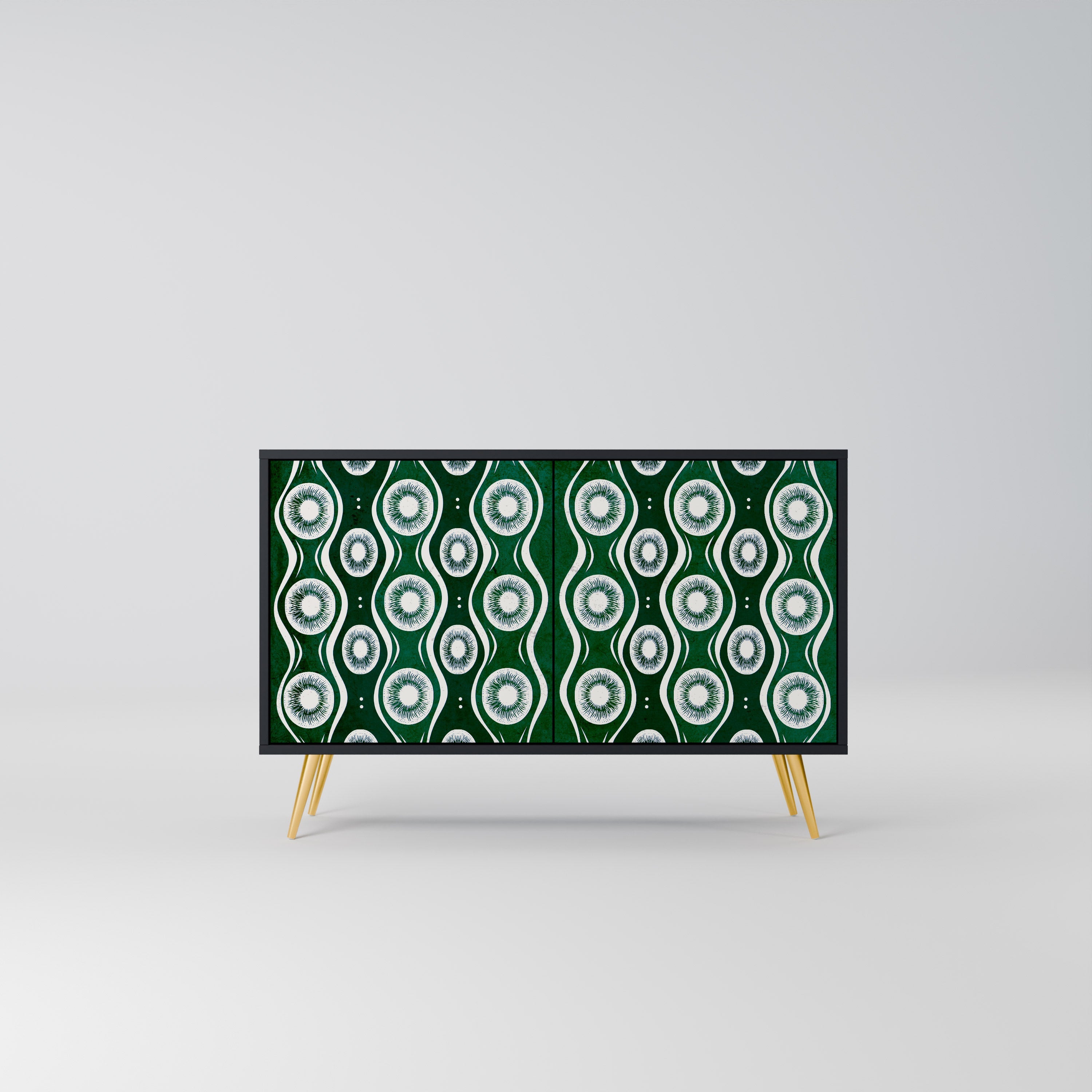 GREEN EYES Aparador de 2 Portas em Acabamento Preto