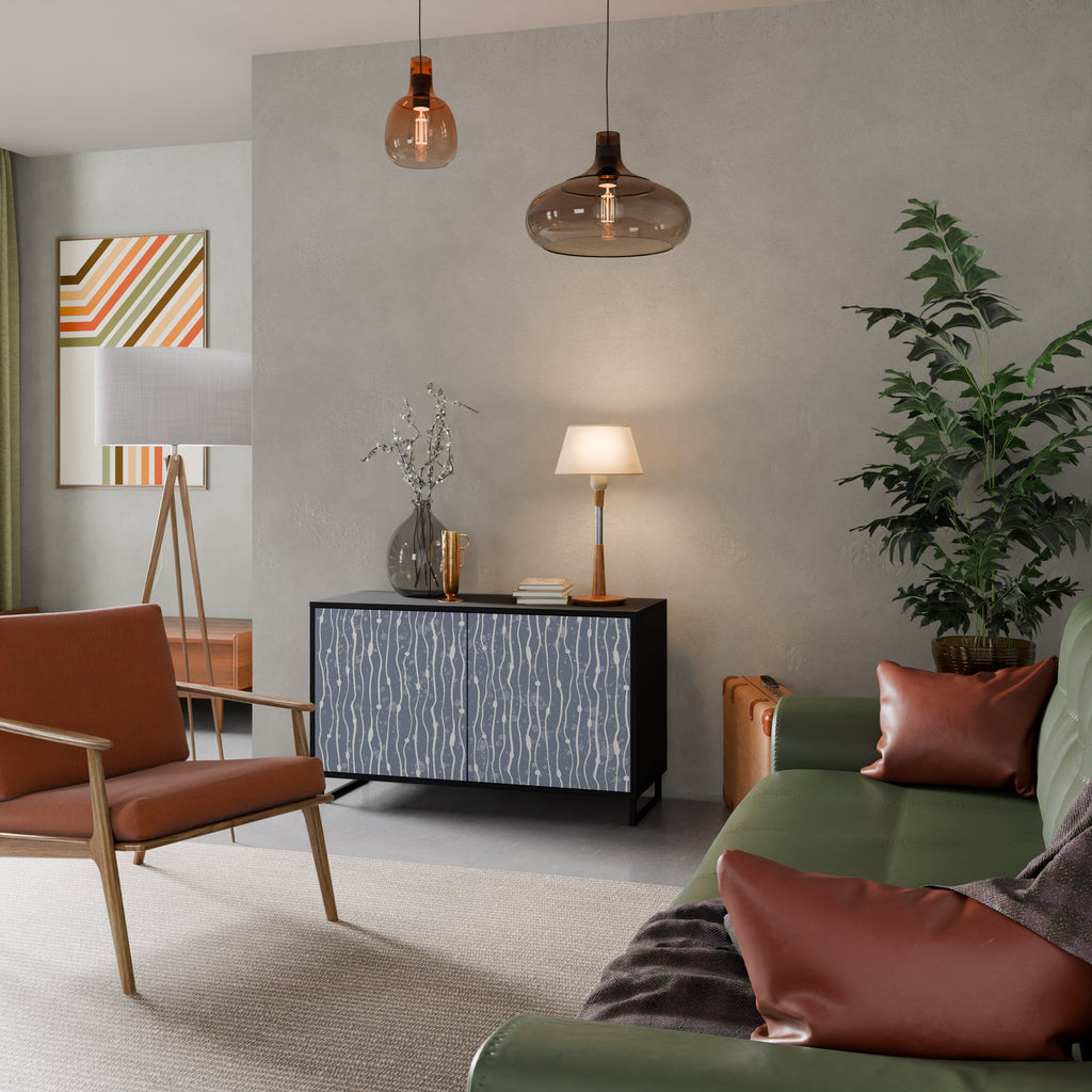 GRAPHITE RAIN Aparador de 2 Portas em Acabamento Preto