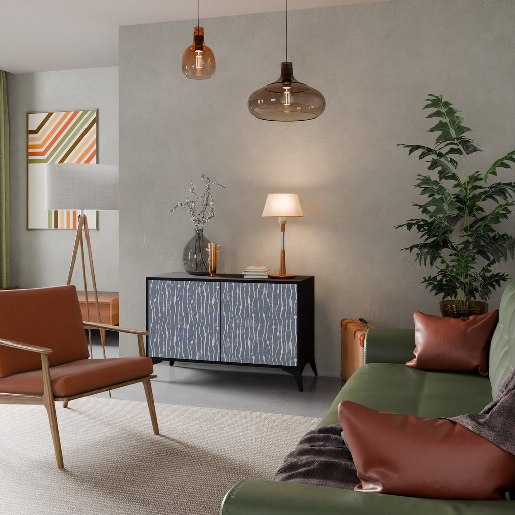 GRAPHITE RAIN Aparador de 2 Portas em Acabamento Preto