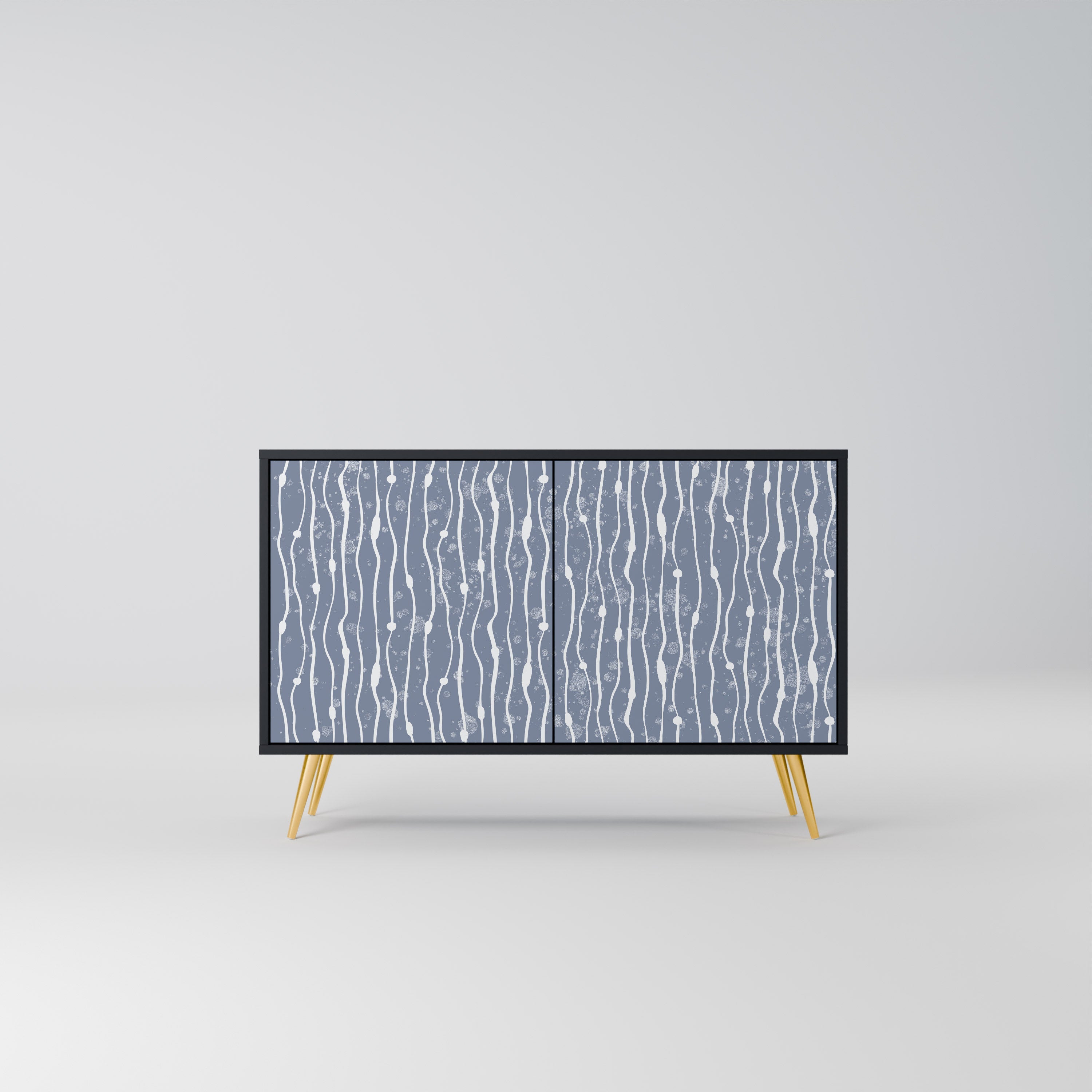 GRAPHITE RAIN Aparador de 2 Portas em Acabamento Preto