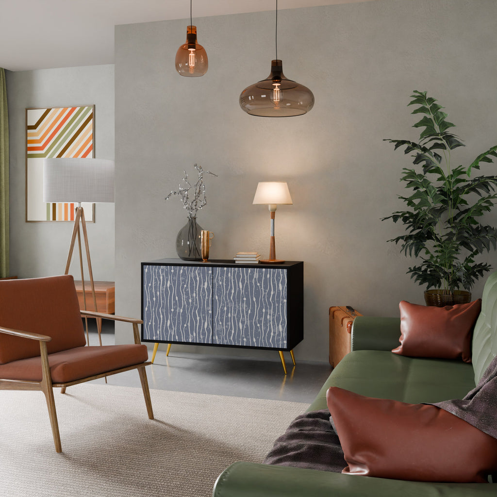 GRAPHITE RAIN Aparador de 2 Portas em Acabamento Preto