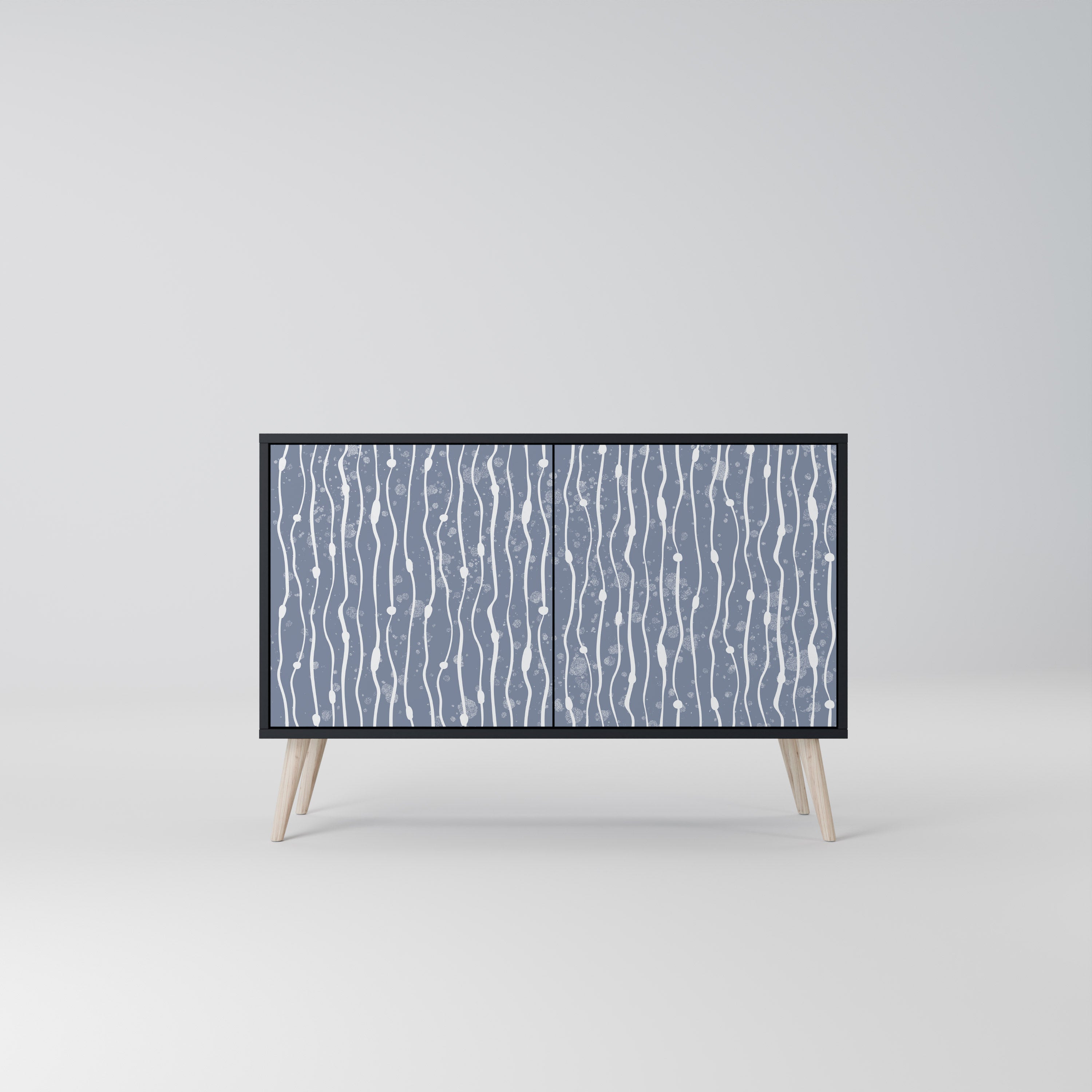 GRAPHITE RAIN Aparador de 2 Portas em Acabamento Preto