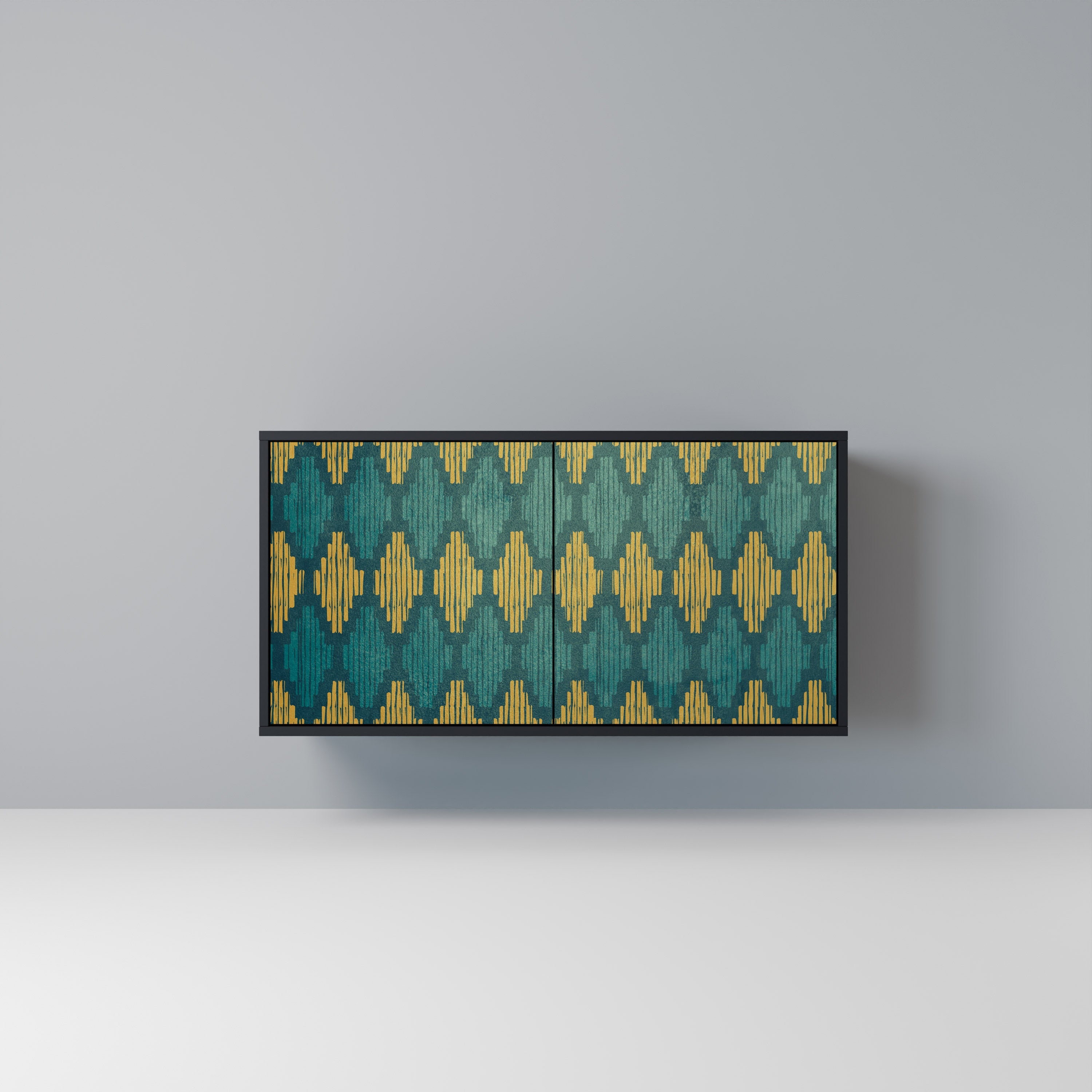 POLYGONS Aparador de 2 Portas em Acabamento Preto