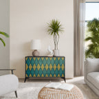 POLYGONS Aparador de 2 Portas em Acabamento Preto