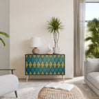 POLYGONS Aparador de 2 Portas em Acabamento Preto