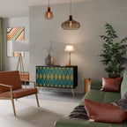 POLYGONS Aparador de 2 Portas em Acabamento Preto