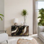 GOLD DUST Aparador de 2 Portas em Acabamento Preto