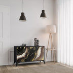 GOLD DUST Aparador de 2 Portas em Acabamento Preto