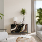 GOLD DUST Aparador de 2 Portas em Acabamento Preto