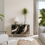 GOLD DUST Aparador de 2 Portas em Acabamento Preto