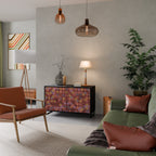 PAINTED SQUARES Aparador de 2 Portas em Acabamento Preto