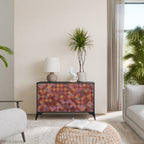 PAINTED SQUARES Aparador de 2 Portas em Acabamento Preto