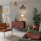 PAINTED SQUARES Aparador de 2 Portas em Acabamento Preto