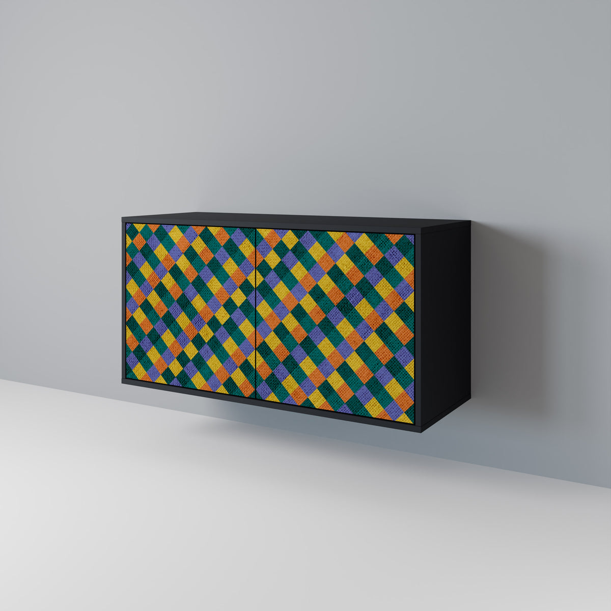 PAINTED SQUARES MIX Aparador de 2 Portas