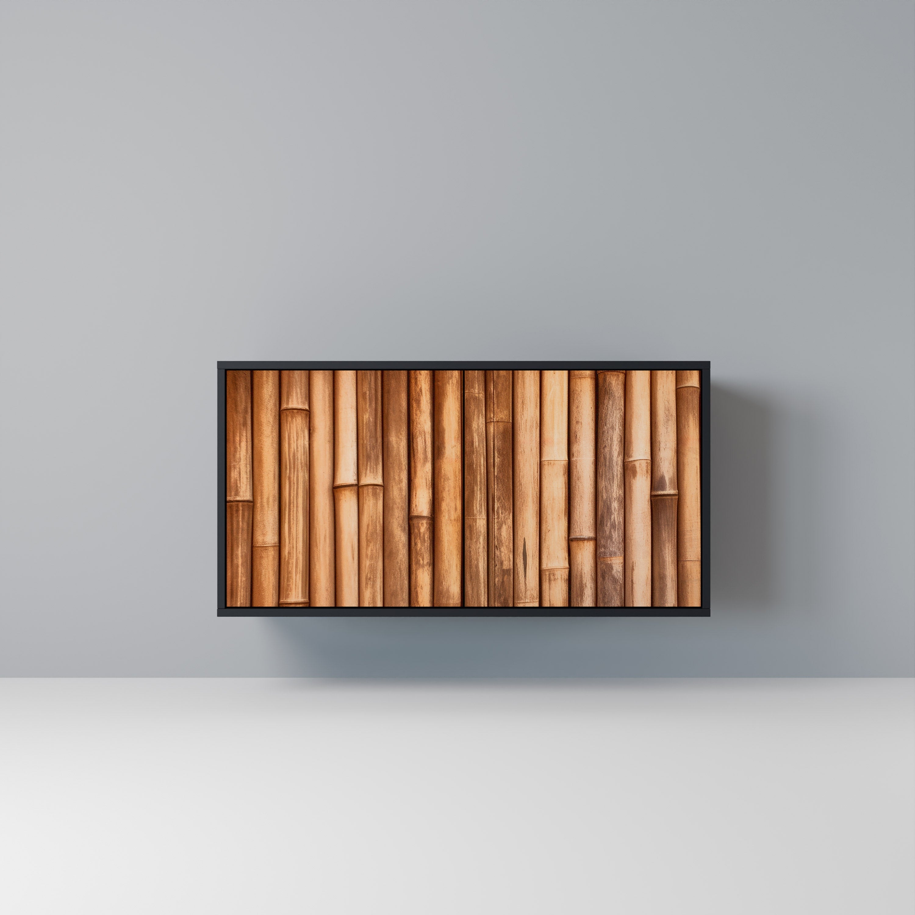 NATURAL WOOD Aparador de 2 Portas em Acabamento Preto