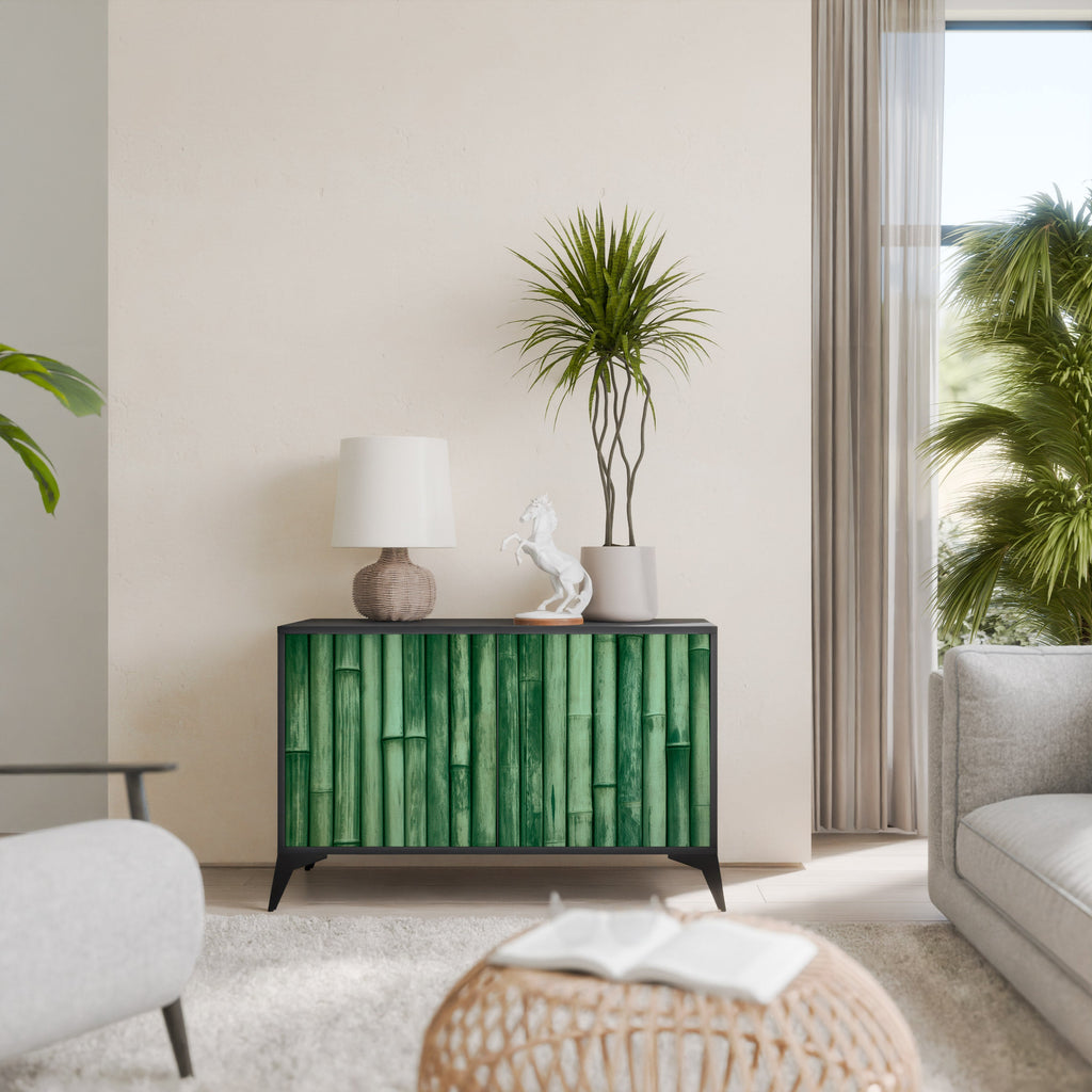 NATURAL GREEN Aparador de 2 Portas em Acabamento Preto