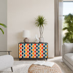 COLORFUL NOSTALGIA Aparador de 2 Portas em Acabamento Preto