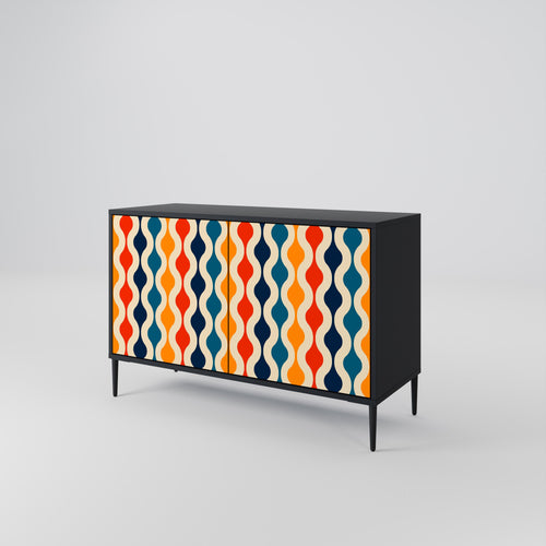 COLORFUL NOSTALGIA 2-Door Sideboard in Black Finish