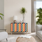 COLORFUL NOSTALGIA Aparador de 2 Portas em Acabamento Preto