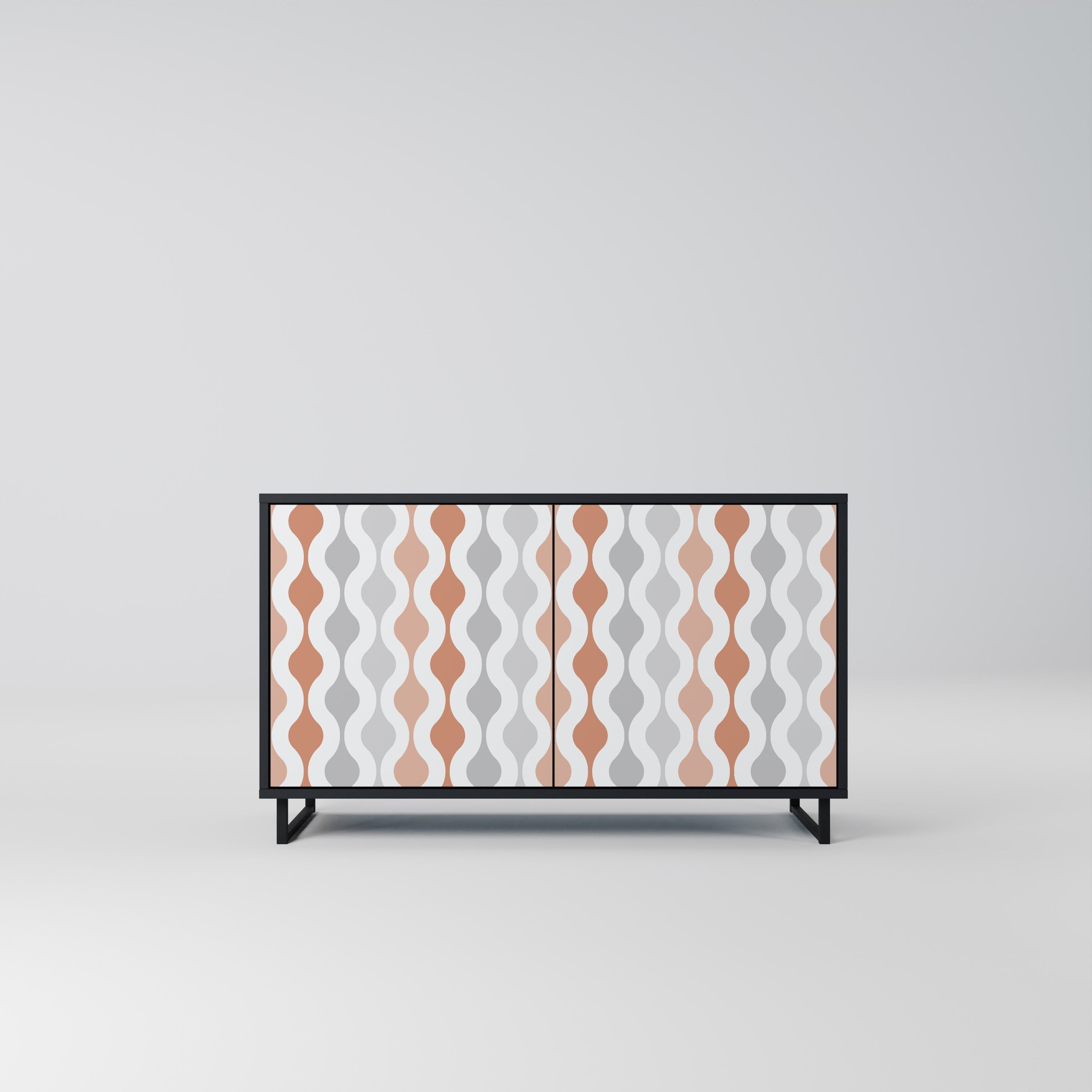 HAZY NOSTALGIA Aparador de 2 Portas em Acabamento Preto