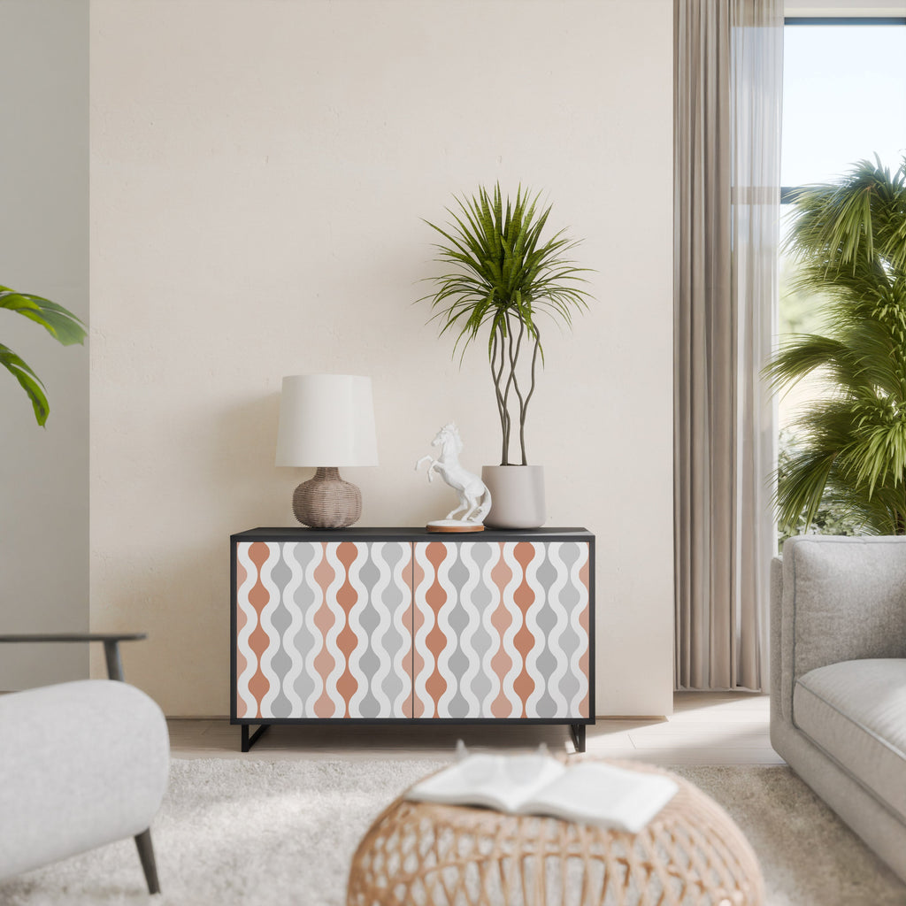 HAZY NOSTALGIA Aparador de 2 Portas em Acabamento Preto