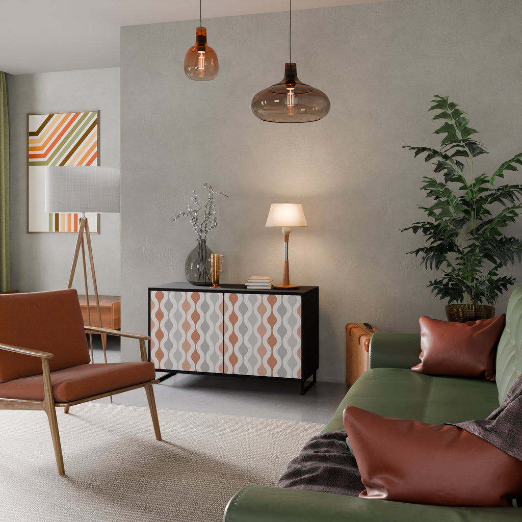 HAZY NOSTALGIA Aparador de 2 Portas em Acabamento Preto