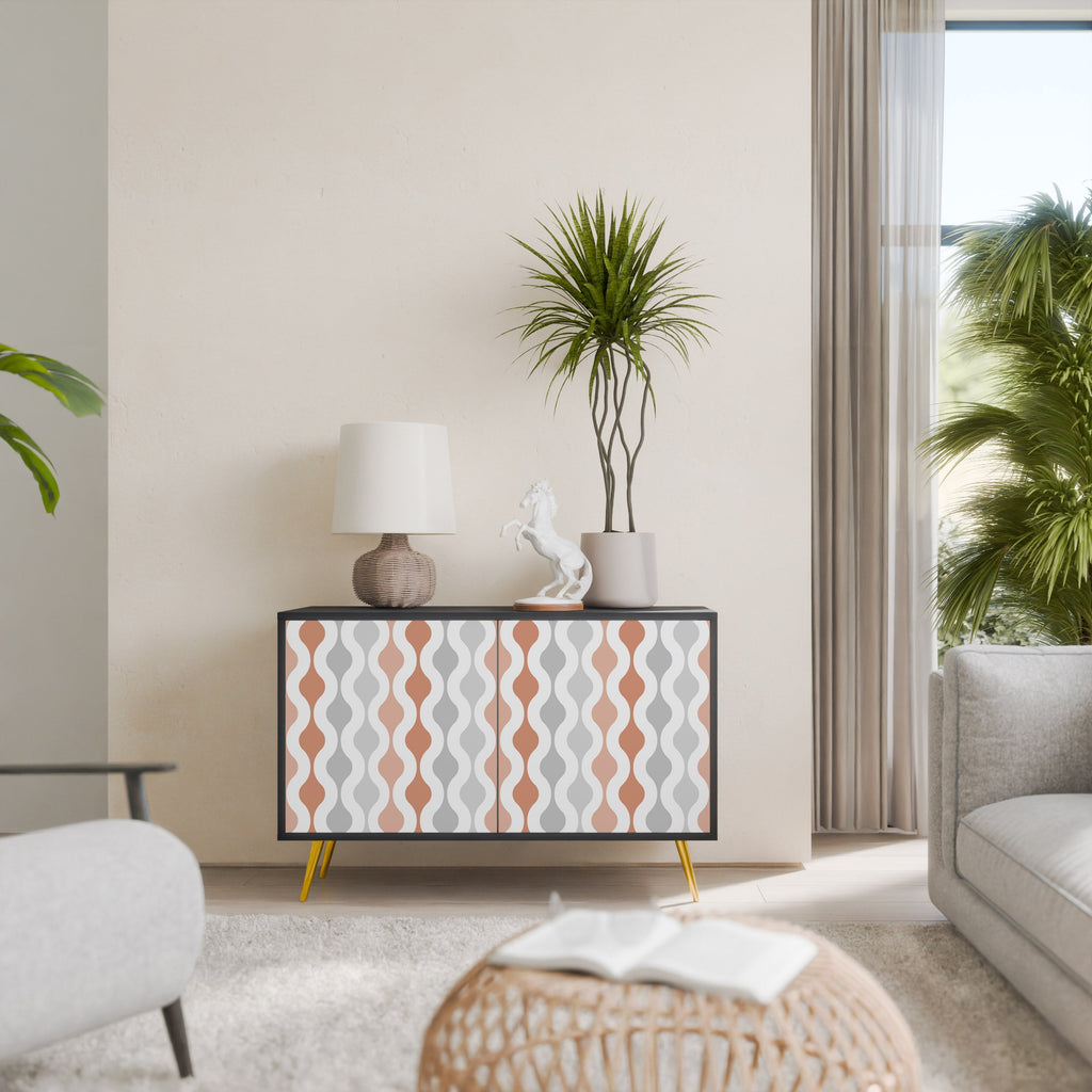 HAZY NOSTALGIA Aparador de 2 Portas em Acabamento Preto