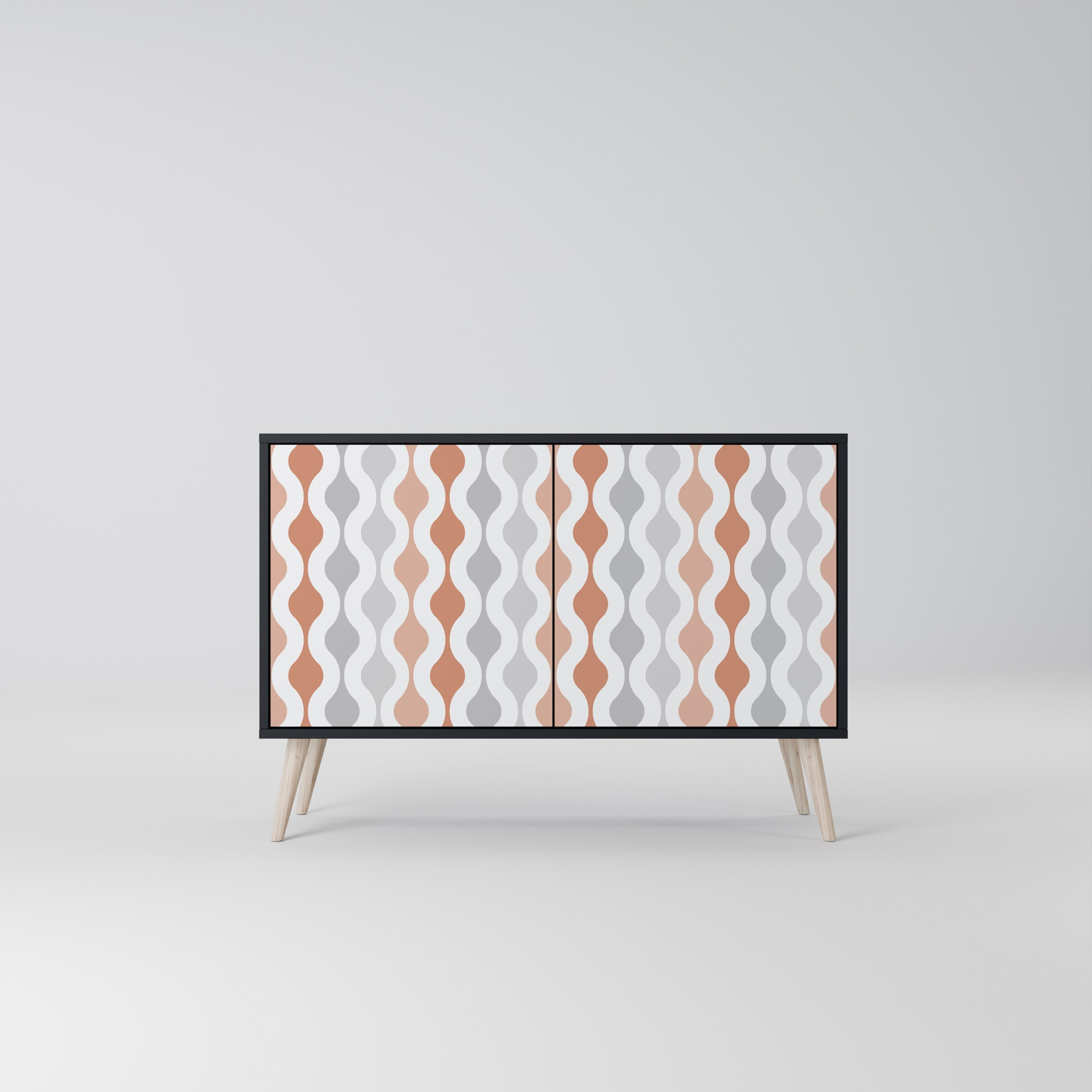 HAZY NOSTALGIA Aparador de 2 Portas em Acabamento Preto