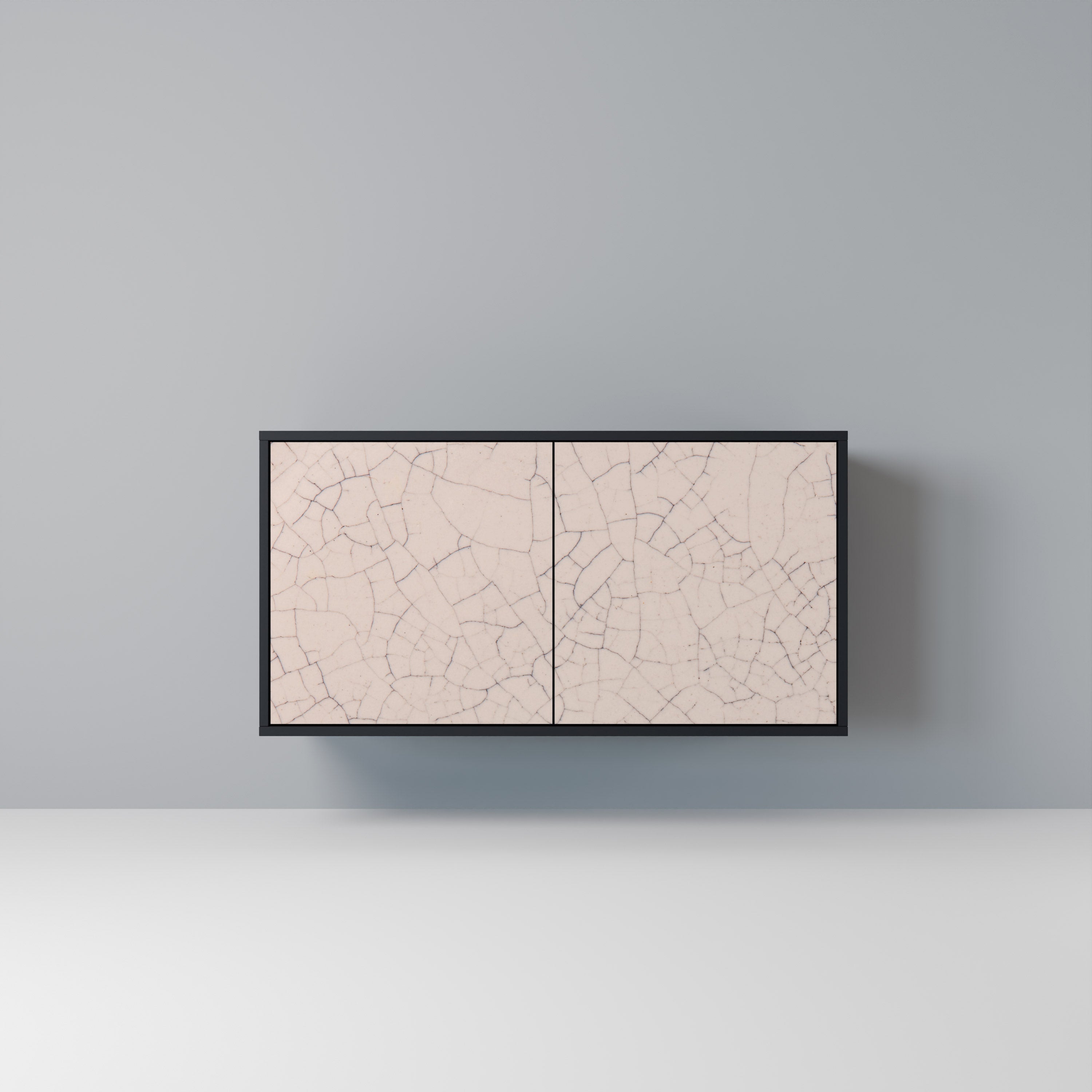 CERAMIC TEXTURE Aparador de 2 Portas em Acabamento Preto