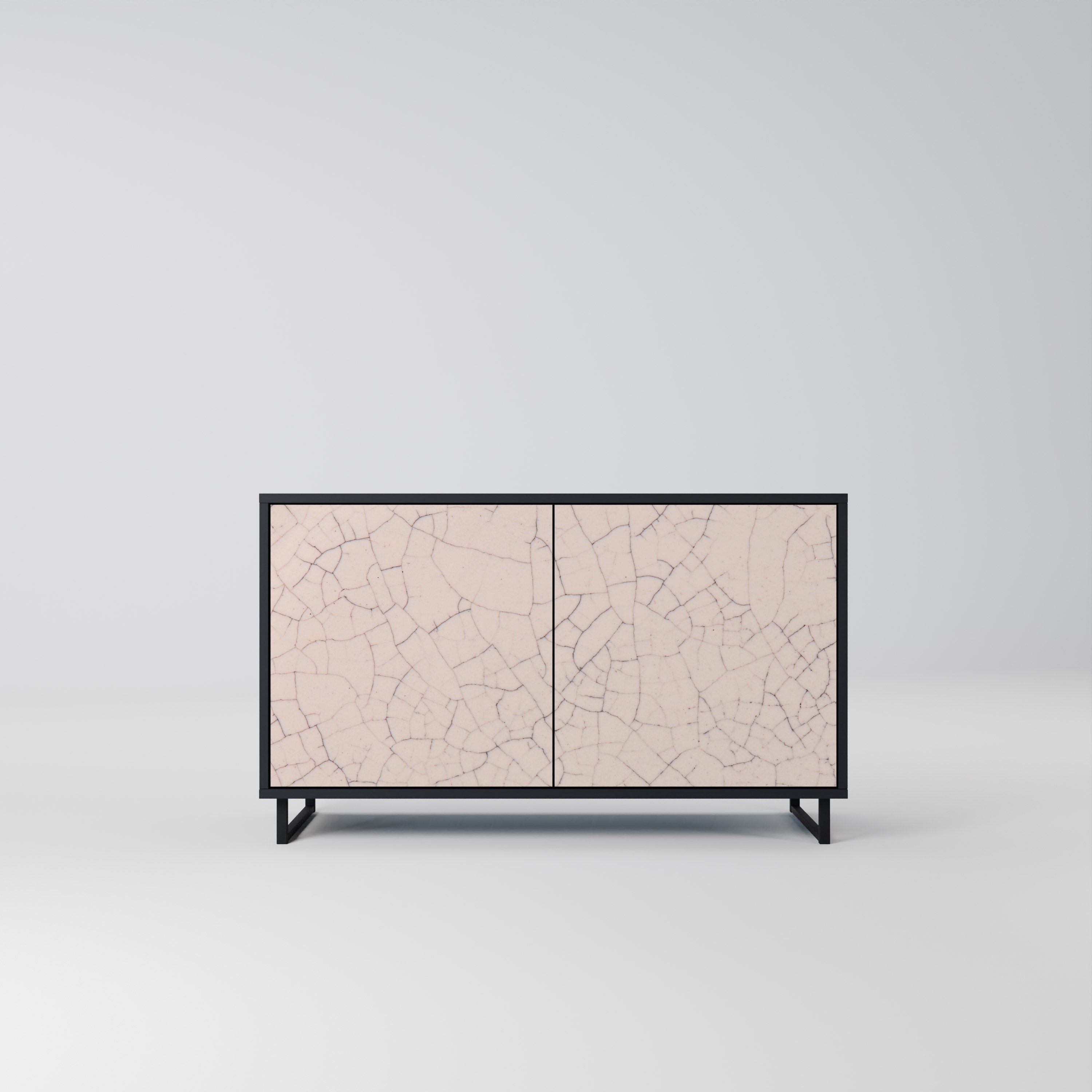 CERAMIC TEXTURE Aparador de 2 Portas em Acabamento Preto