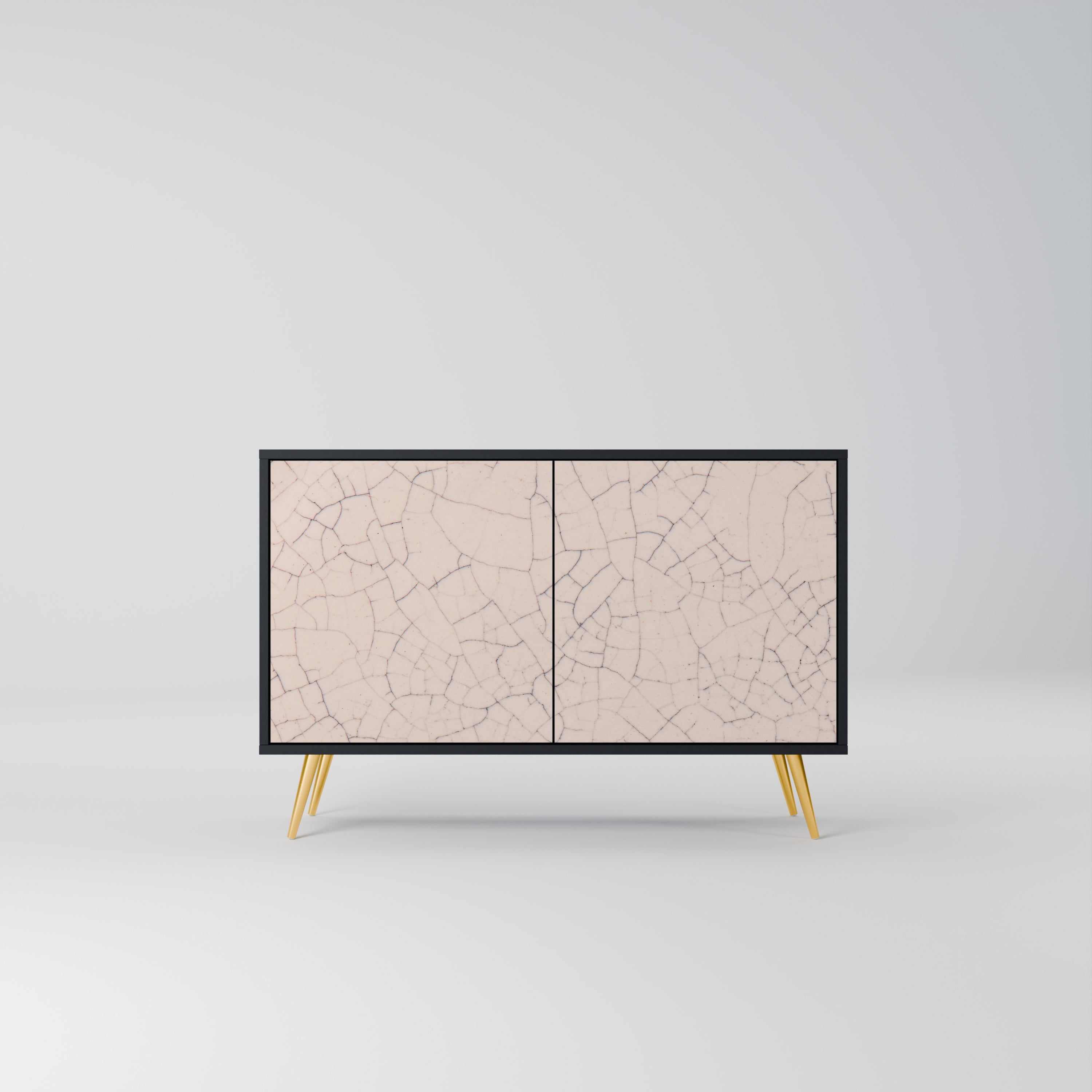 CERAMIC TEXTURE Aparador de 2 Portas em Acabamento Preto