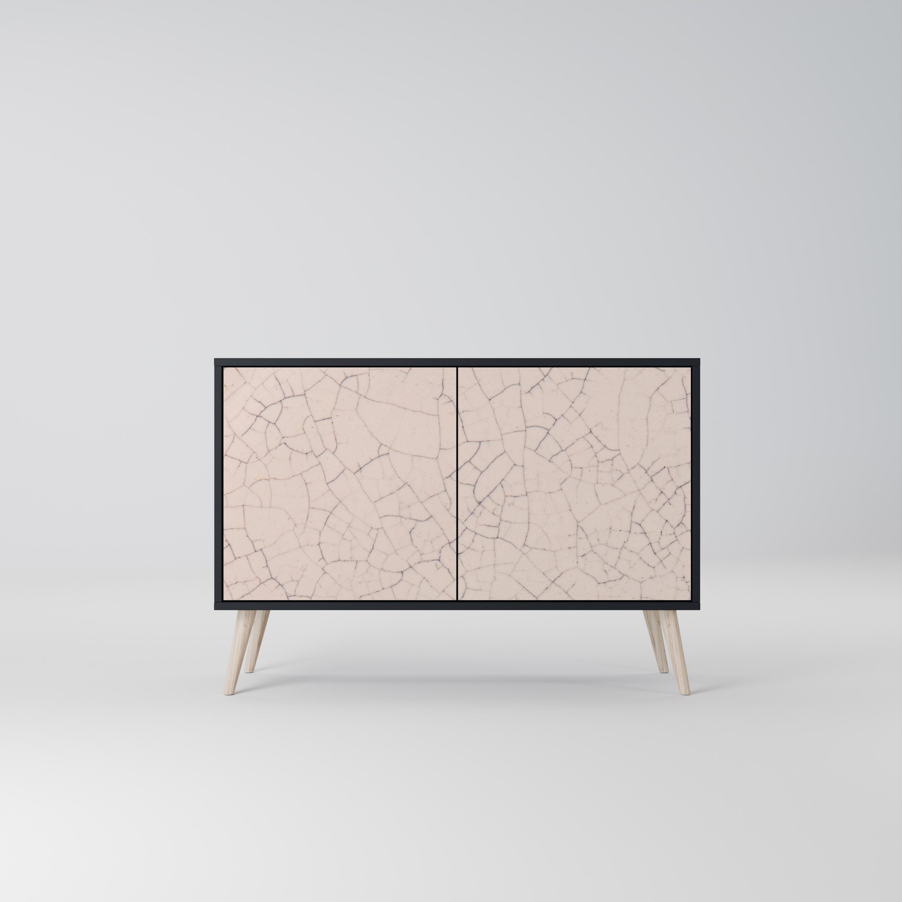 CERAMIC TEXTURE Aparador de 2 Portas em Acabamento Preto