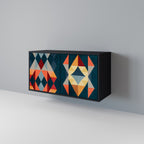 CRACKED ILLUSION Aparador de 2 Portas em Acabamento Preto