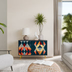 CRACKED ILLUSION Aparador de 2 Portas em Acabamento Preto