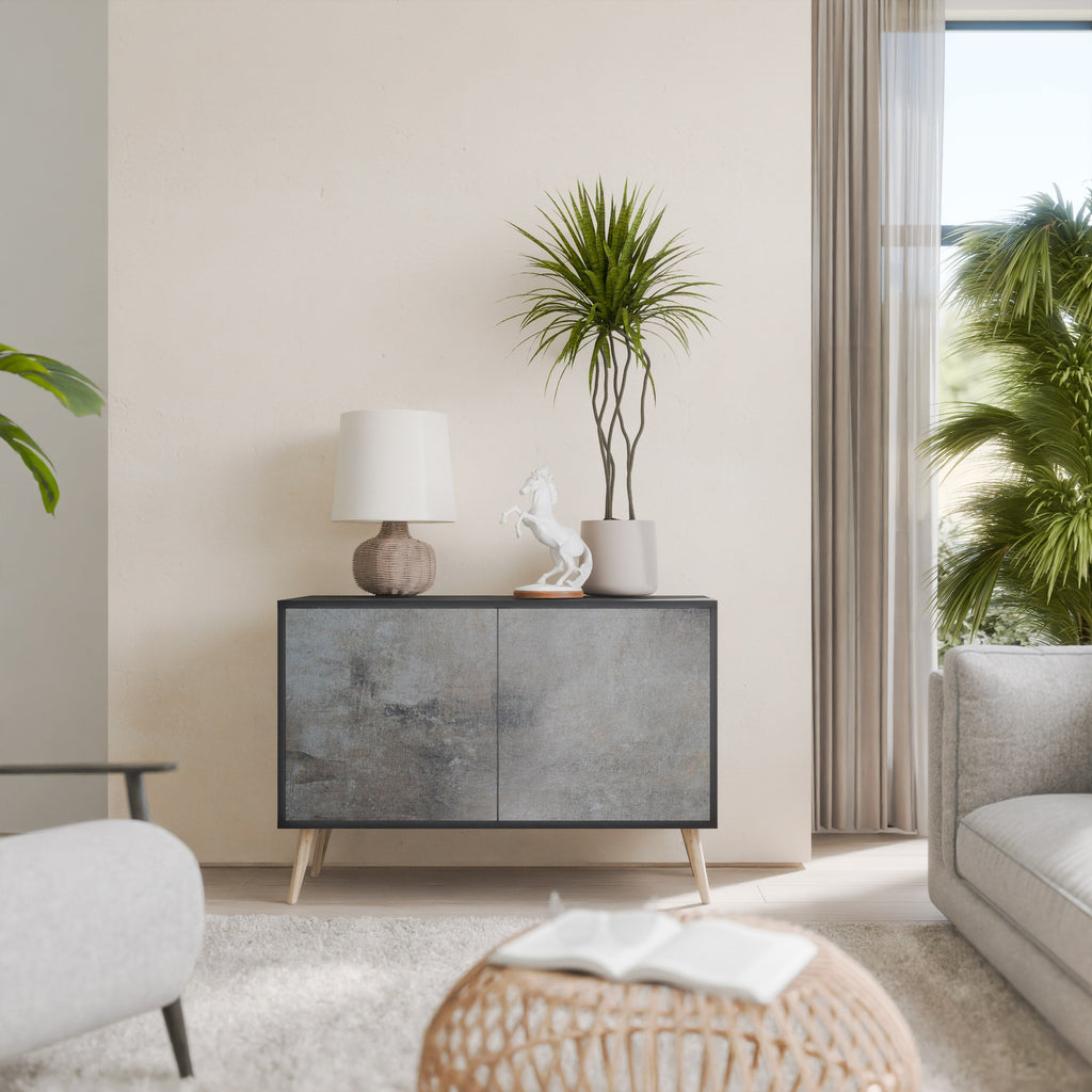 CONCRETE WALL Aparador de 2 Portas em Acabamento Preto