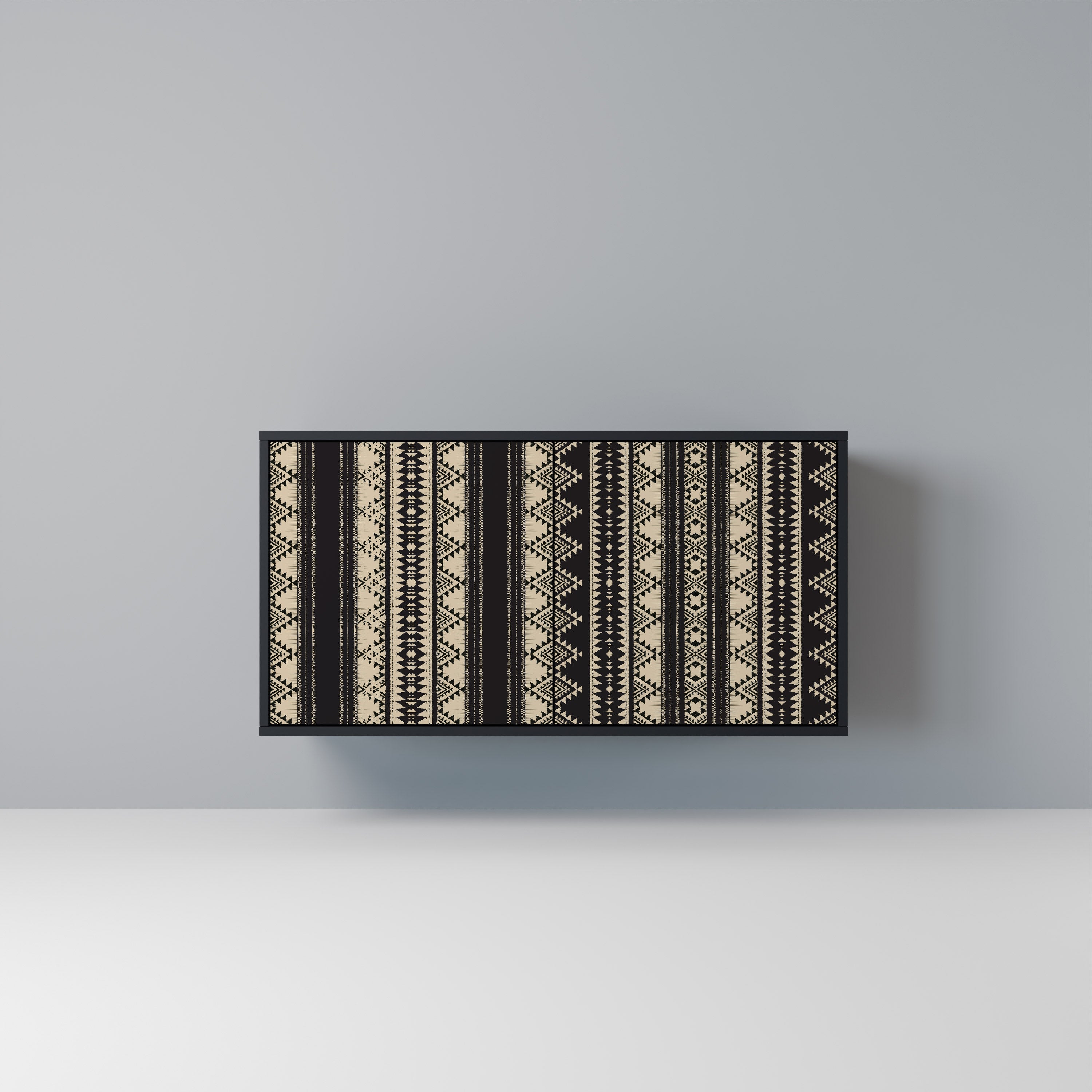 AZTEC Aparador de 2 Portas em Acabamento Preto