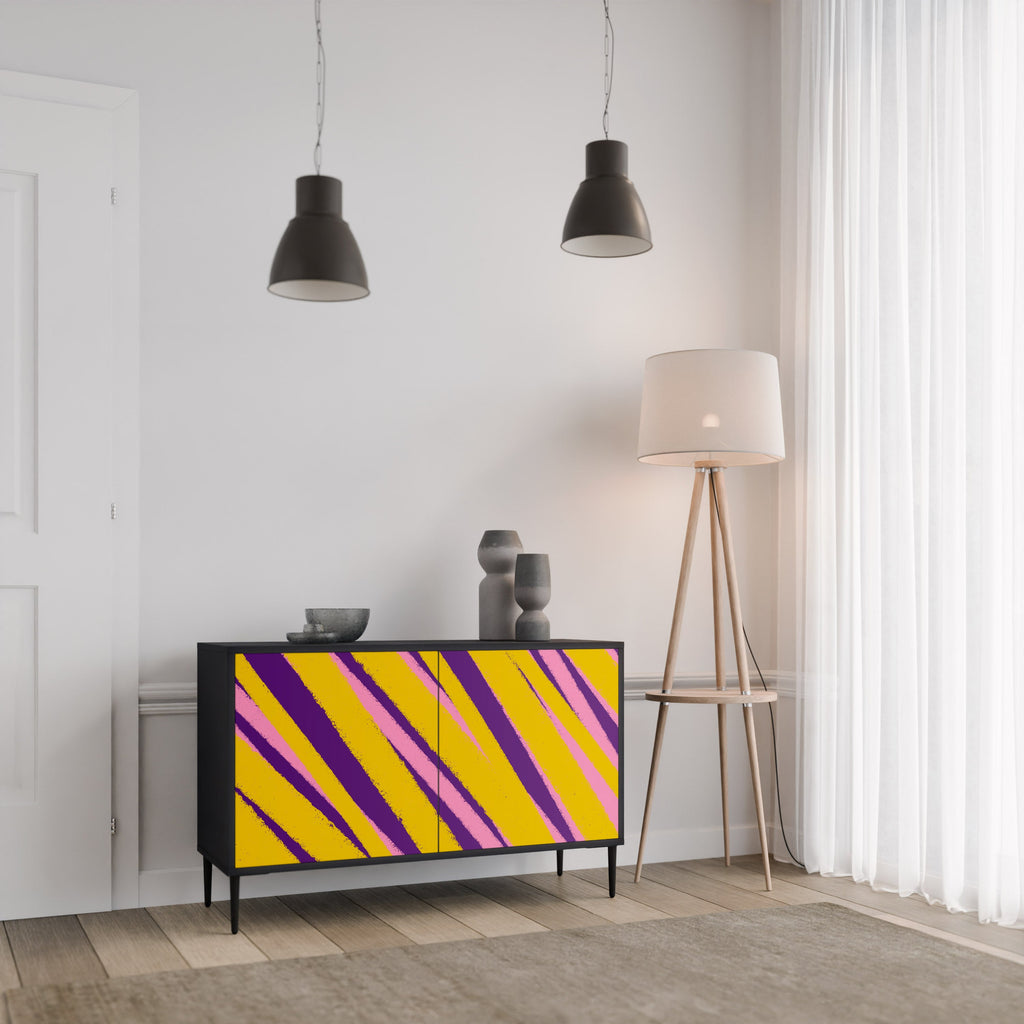 DREAMS COME TRUE Aparador de 2 Portas em Acabamento Preto