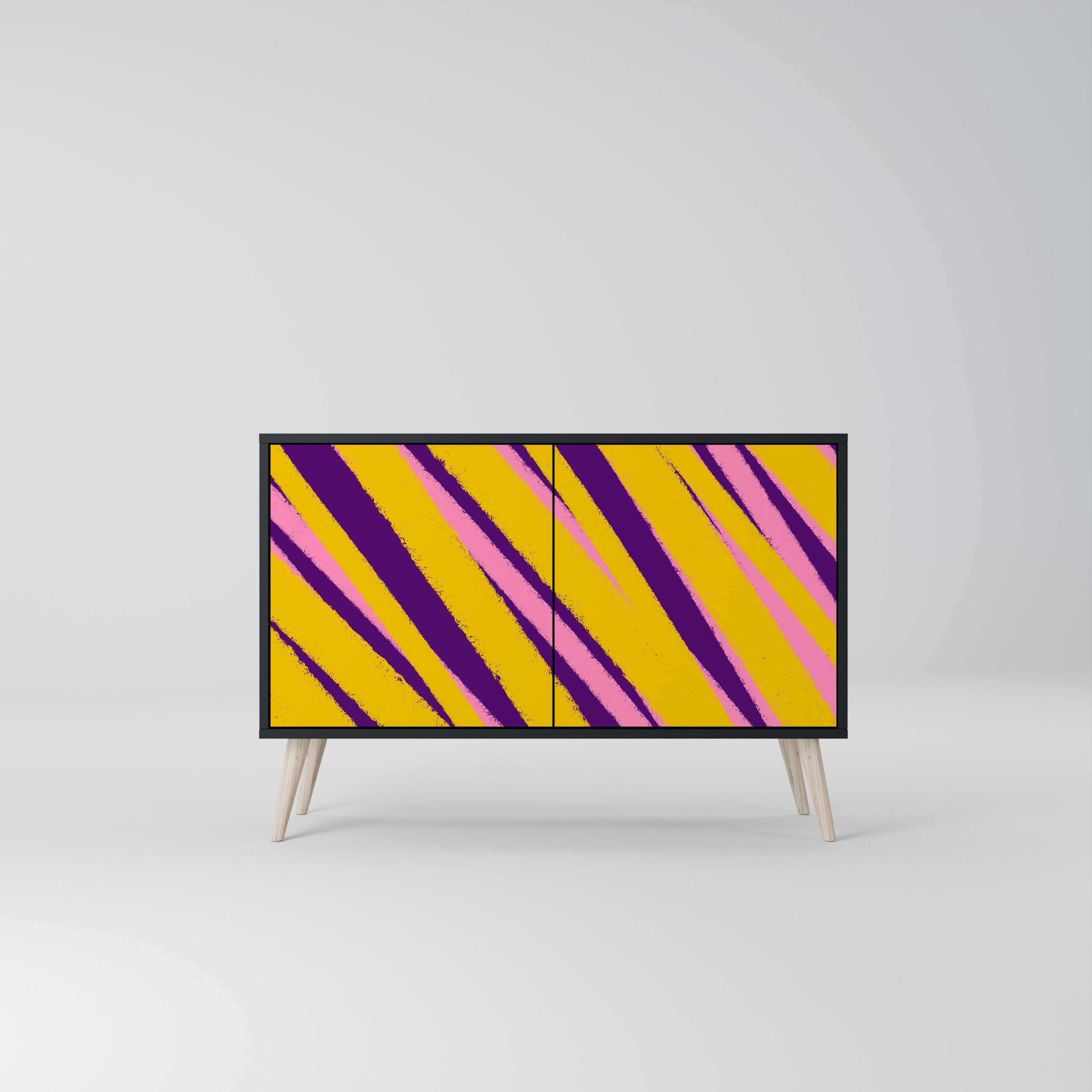 DREAMS COME TRUE Aparador de 2 Portas em Acabamento Preto