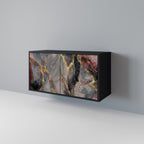 GOLDEN TIDES Aparador de 2 Portas em Acabamento Preto