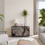 GOLDEN TIDES Aparador de 2 Portas em Acabamento Preto