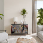 GOLDEN TIDES Aparador de 2 Portas em Acabamento Preto