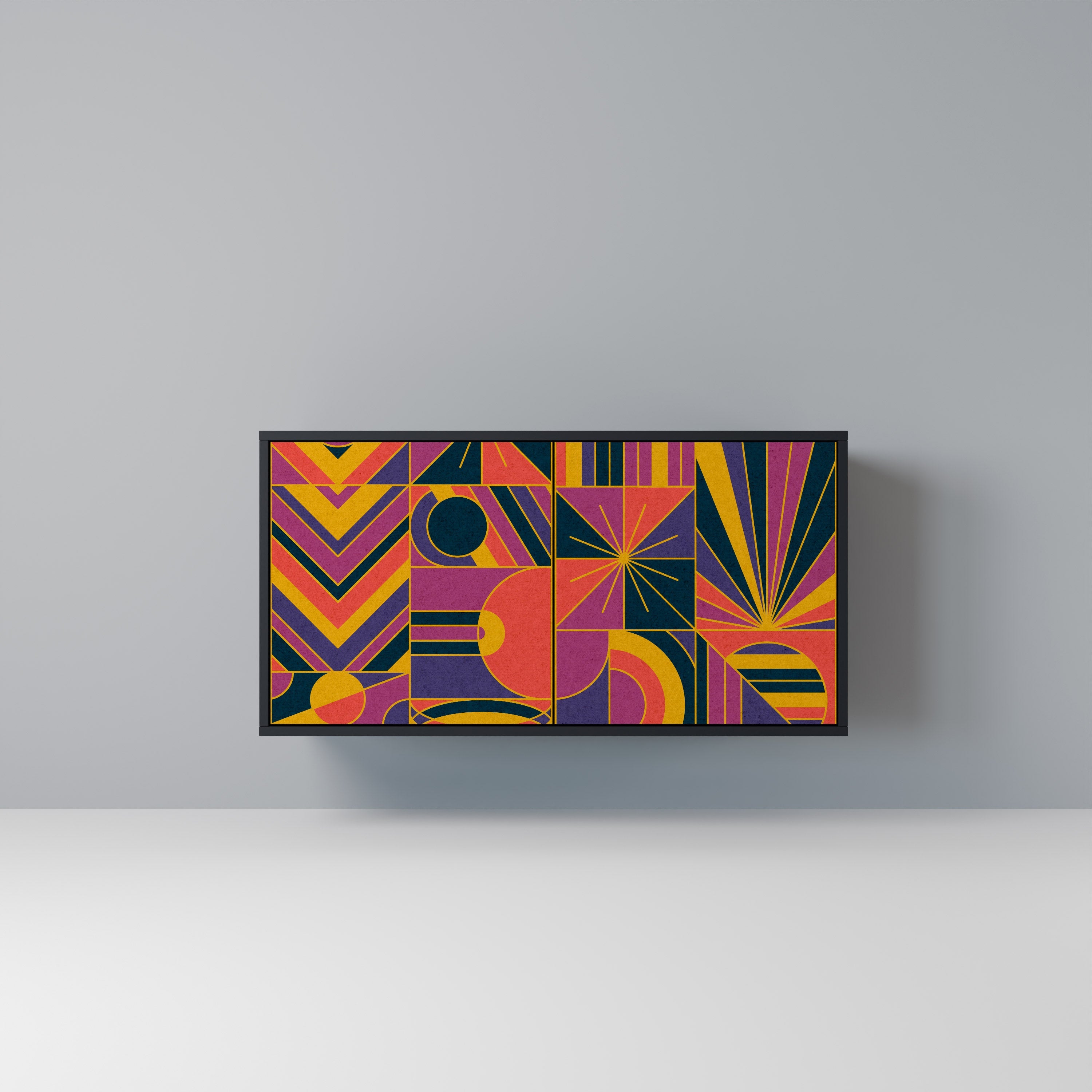 ELECTRIC PATTERNS Aparador de 2 Portas em Acabamento Preto