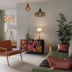 ELECTRIC PATTERNS Aparador de 2 Portas em Acabamento Preto