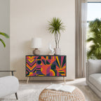 ELECTRIC PATTERNS Aparador de 2 Portas em Acabamento Preto