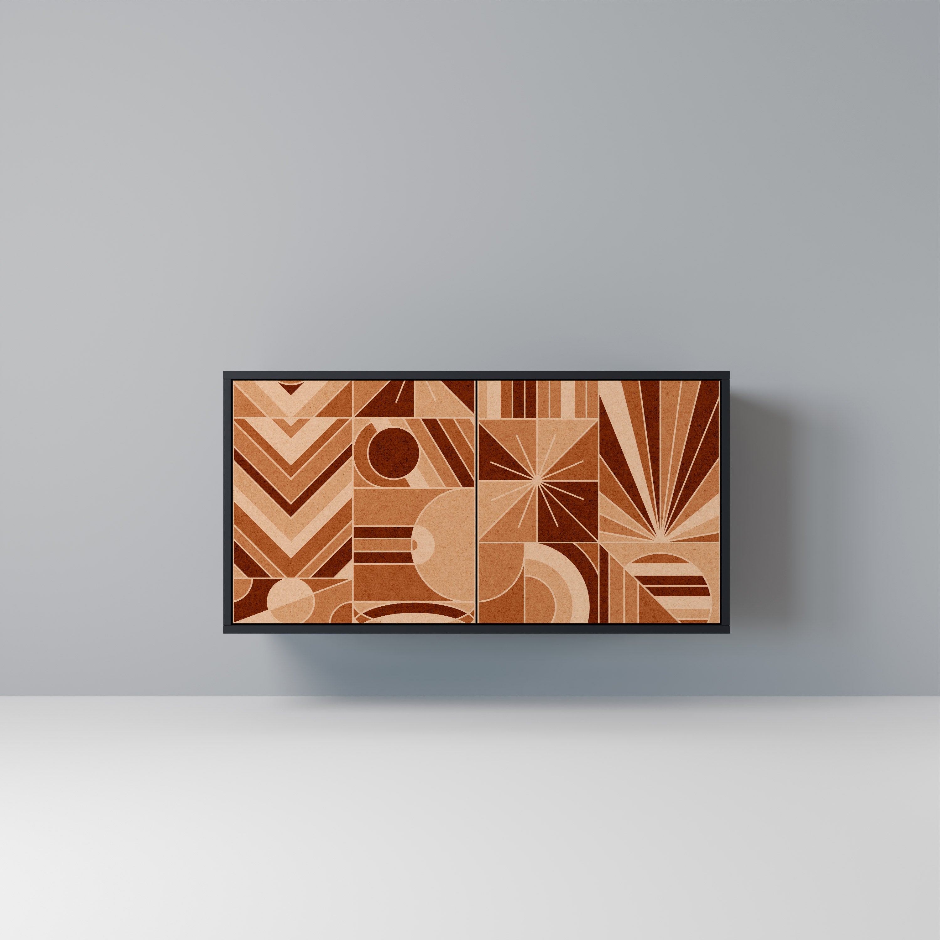 PRISM MOSAIC Aparador de 2 Portas em Acabamento Preto