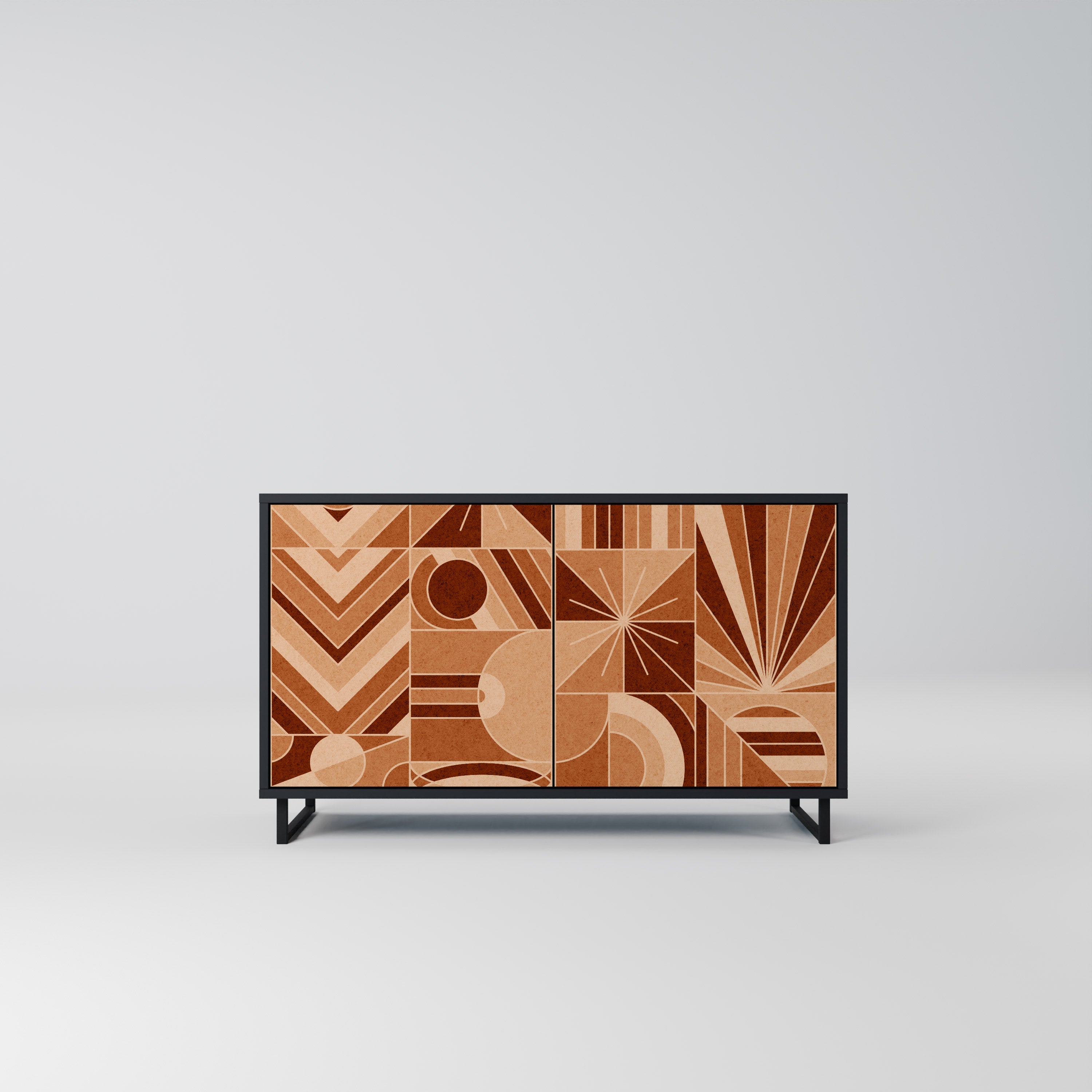 PRISM MOSAIC Aparador de 2 Portas em Acabamento Preto