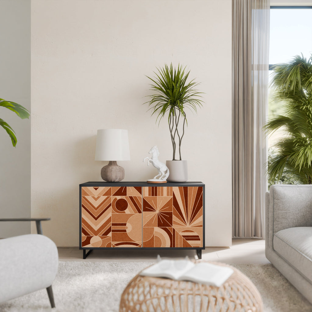 PRISM MOSAIC Aparador de 2 Portas em Acabamento Preto