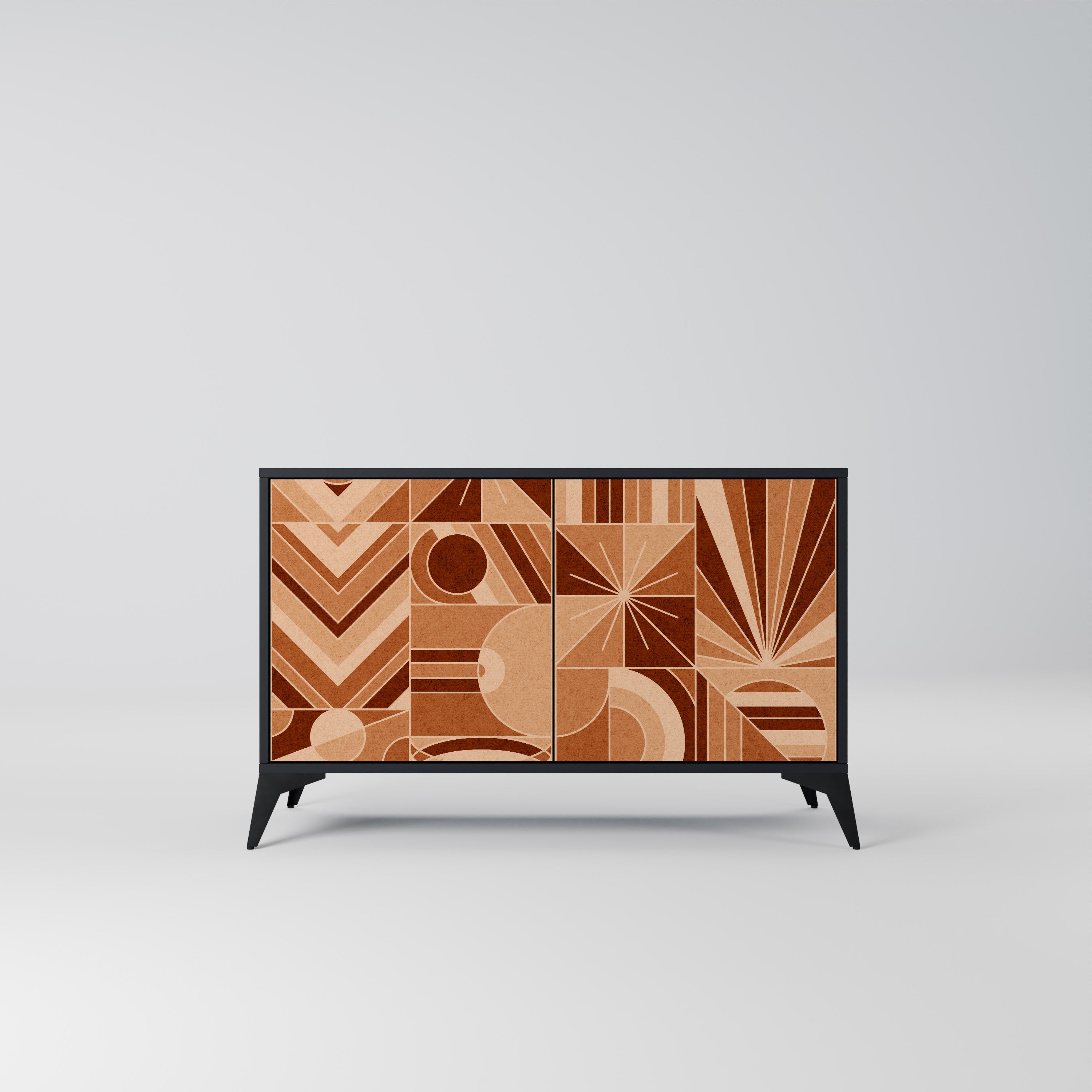 PRISM MOSAIC Aparador de 2 Portas em Acabamento Preto