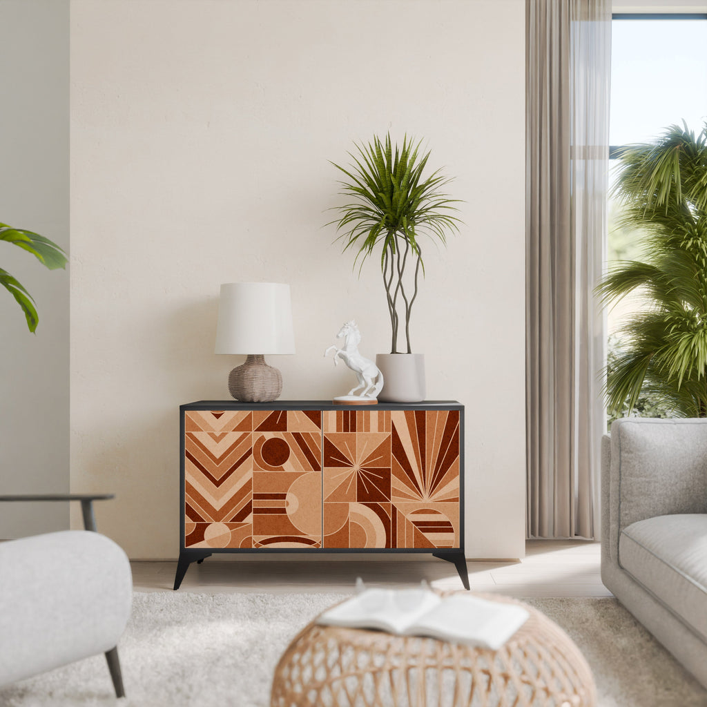 PRISM MOSAIC Aparador de 2 Portas em Acabamento Preto